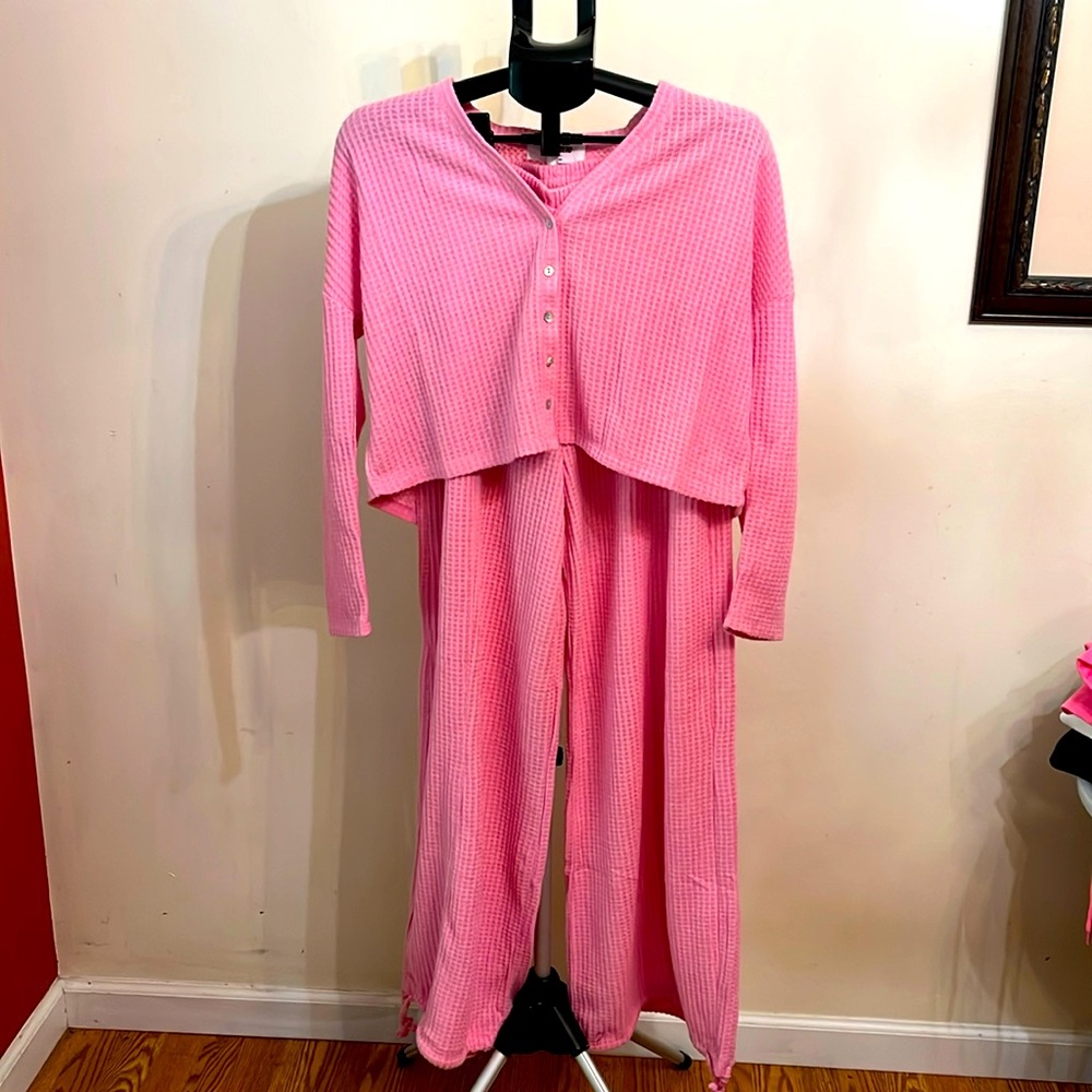 New in Polybag Double Zero Waffle Knit Lounge Set